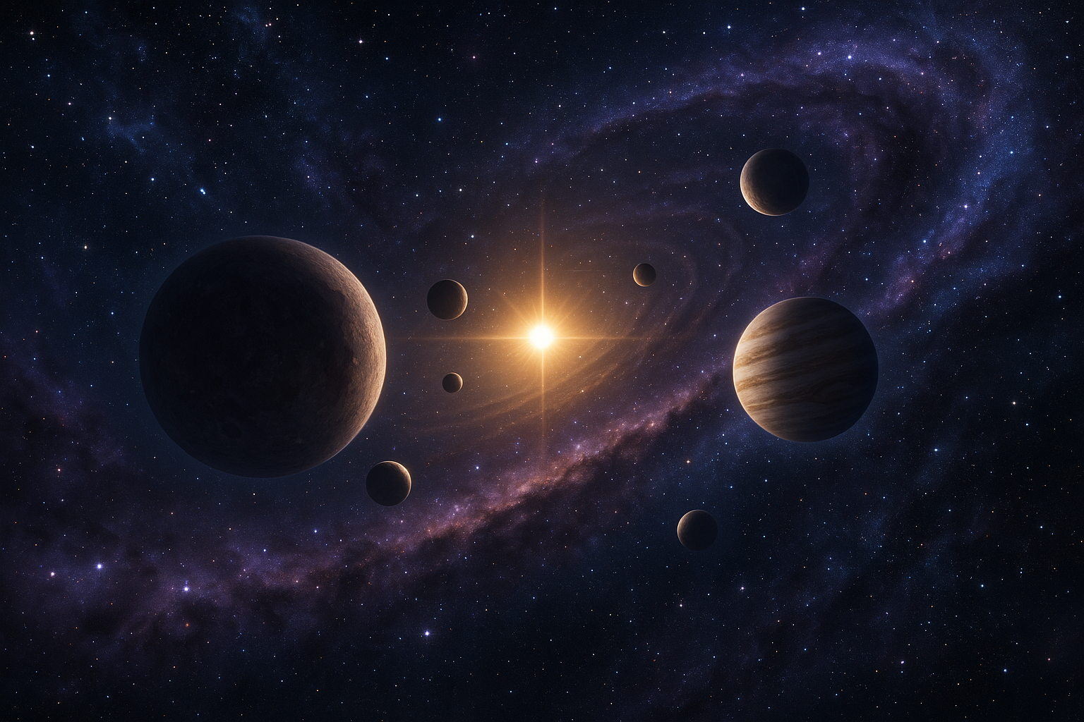 Planetary system in a galaxy