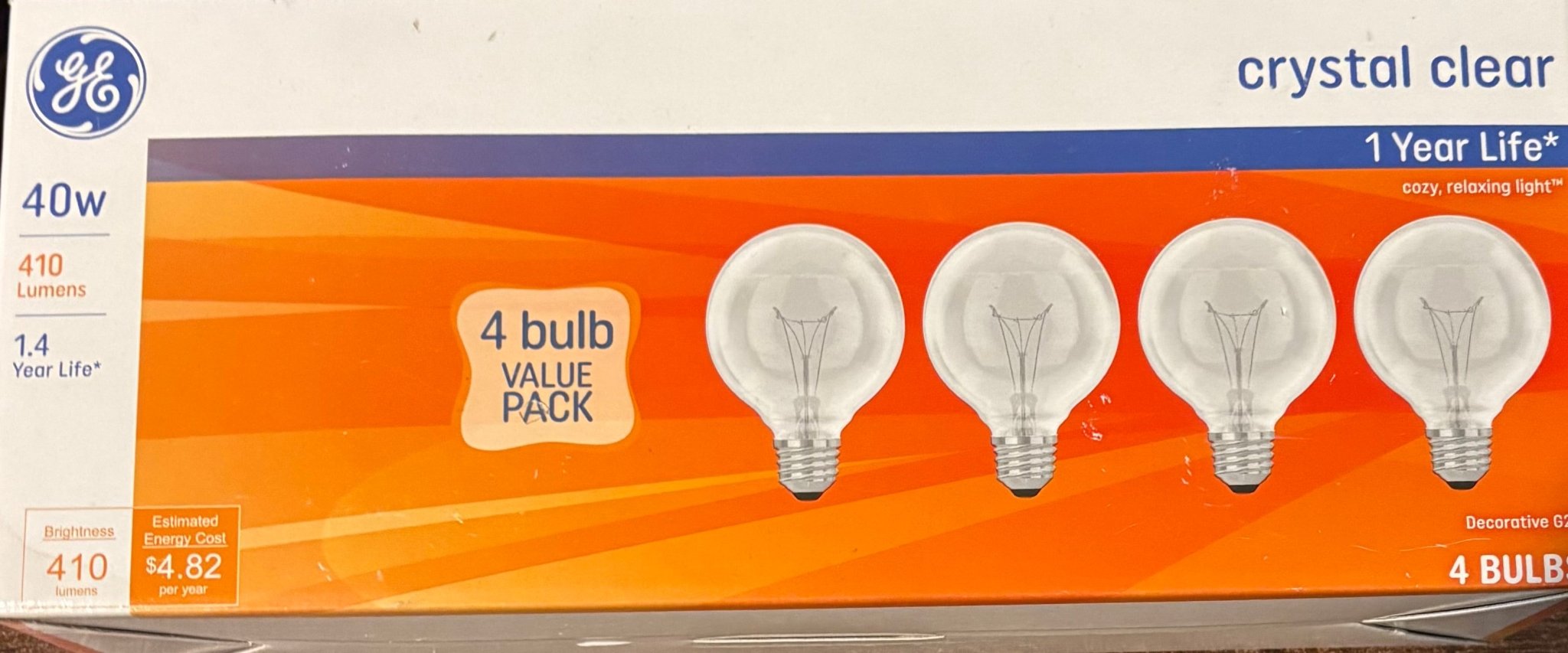 GE Globe Bulb, Medium Base, 40 Watts, Clear - Matt K's Merchandise