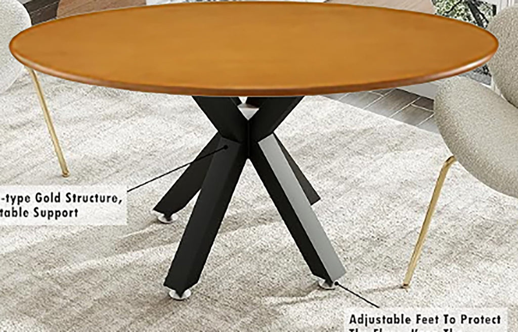 DHP Bentwood Round Dining Table Top Natural Finish Medium Size Contemporary Retro Style Sturdy Chrome Legs Sold Separately - Matt K's Merchandise