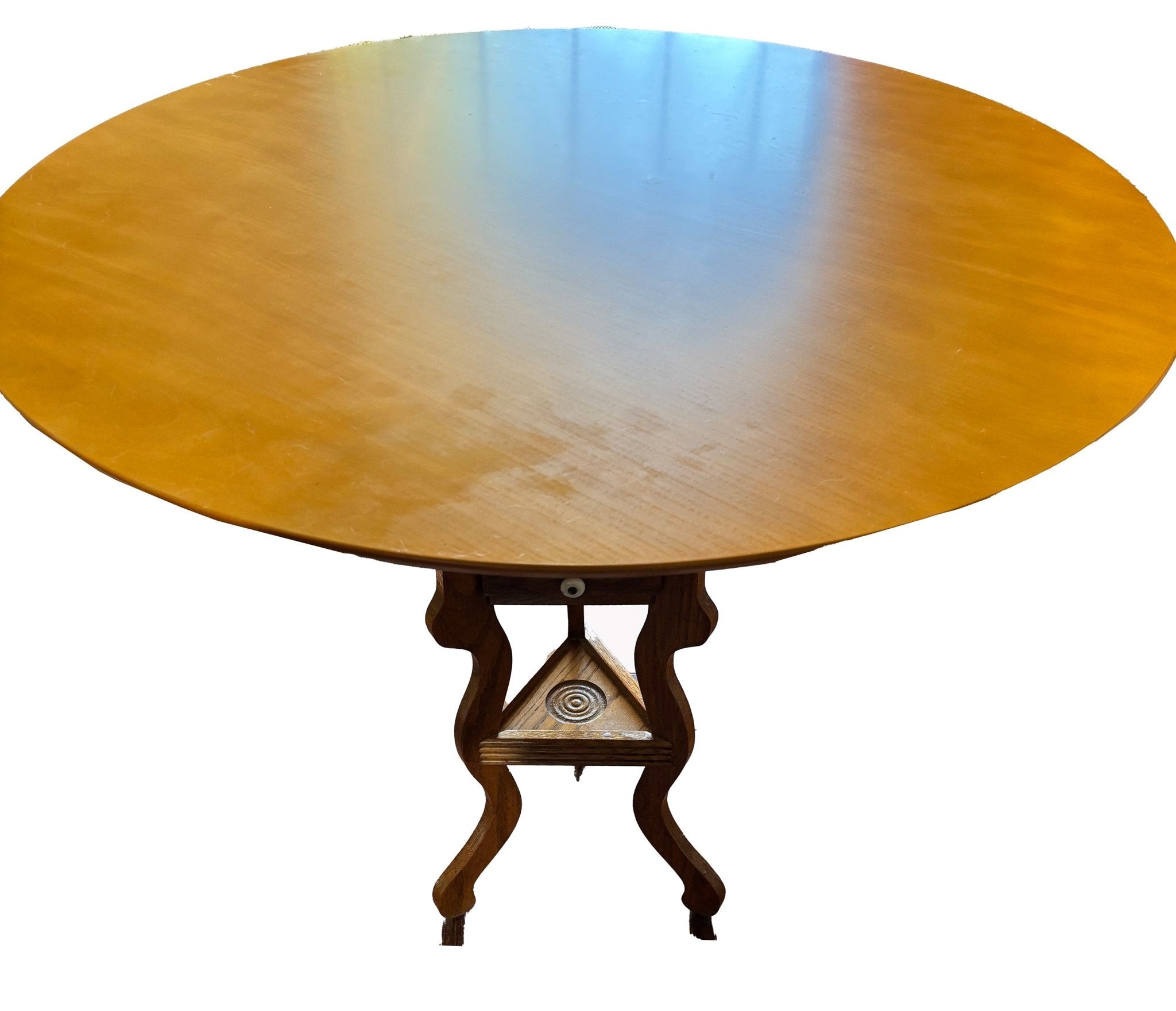 DHP Bentwood Round Dining Table Top Natural Finish Medium Size Contemporary Retro Style Sturdy Chrome Legs Sold Separately - Matt K's Merchandise